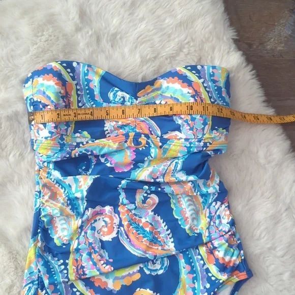J McLAUGHLIN Blue Watercolor Paisley Koa One-Piece - NWT - Picture 6 of 8